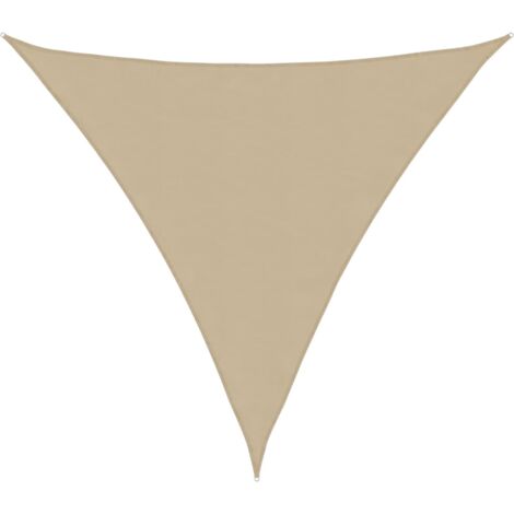 Voile d'ombrage Voile de parasol Toile d'ombrage tissu oxford triangulaire 5x5x5 m beige CVW87915 (1/5)