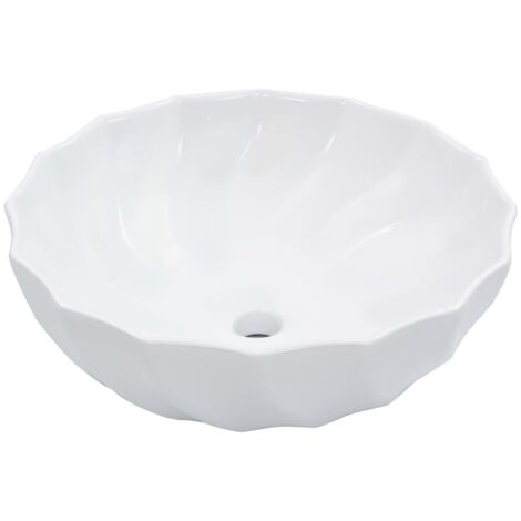 Vasque à poser Lavabo  Évier à poser  Bac à laver 46x17 cm Céramique Blanc CVW81486