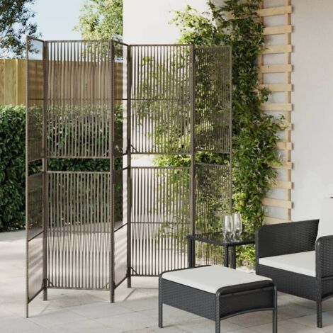 Cloison de séparation Paravent Séparateur pliable 6 panneaux gris résine tressée CVW83090 (1/5)