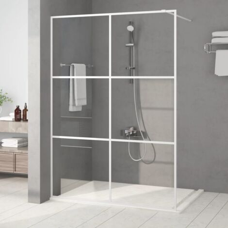 Paroi de douche Écran de douche Paroi fixe Blanc 140x195 cm Verre ESG transparent CVW11498 (1/5)