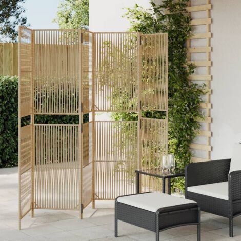 Cloison de séparation Paravent Séparateur pliable 6 panneaux beige résine tressée CVW24792 (1/5)