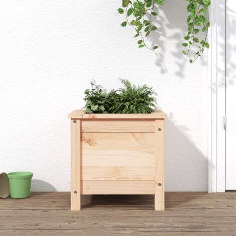 Jardinière Pot de Fleurs 40x40x39 cm bois de pin massif CVW49574 (1/5)