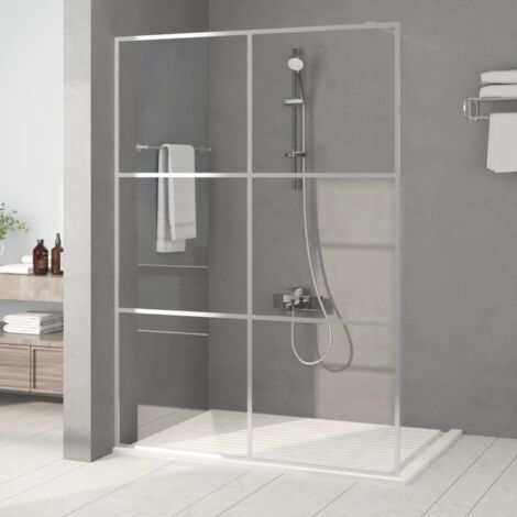 Paroi de douche Écran de douche Paroi fixe Argenté 140x195 cm Verre ESG transparent CVW58572 (1/5)