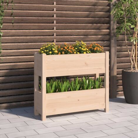 Jardinière Pot de Fleurs 77x25x66 cm Bois massif de pin CVW65507 (1/5)
