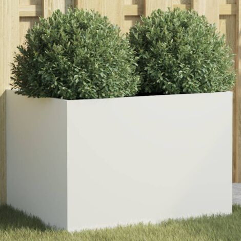 Jardinière Pot de Fleurs blanc 62x47x46 cm acier CVW66411 (1/5)