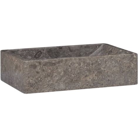 Vasque à poser Lavabo  Évier à poser  Bac à laver 45x30x12 cm marbre gris brillant CVW39920