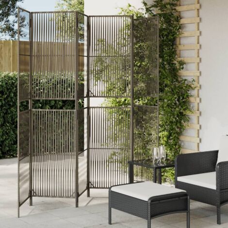Cloison de séparation Paravent Séparateur pliable 6 panneaux gris résine tressée CVW13979 (1/5)
