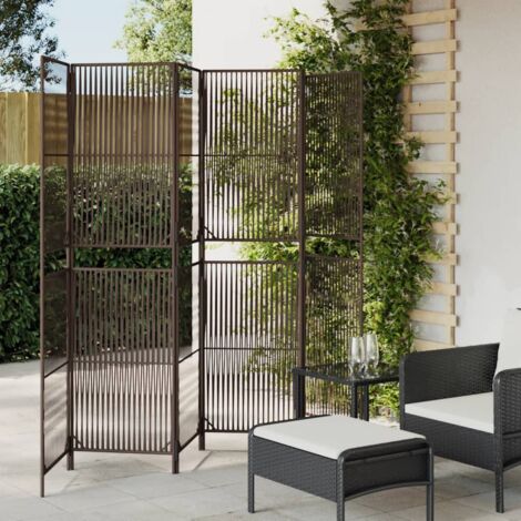 Cloison de séparation Paravent Séparateur pliable 6 panneaux marron résine tressée CVW65958 (1/5)