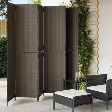 Cloison de séparation Paravent Séparateur pliable 6 panneaux gris résine tressée CVW66057 (1/5)