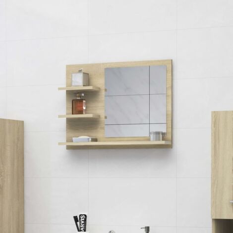 Miroir de salle de bain,Miroir Décoratif chêne sonoma bois d’ingénierie CVW71743 (1/5)