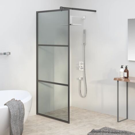 Paroi de douche  Écran de douche  Paroi fixe 80x195 cm Verre ESG foncé Noir CVW43692 (1/5)