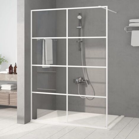 Paroi de douche Écran de douche Paroi fixe Blanc 140x195 cm Verre ESG transparent CVW39065 (1/5)