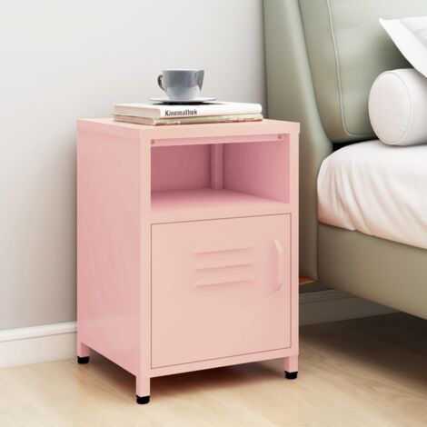 Table de chevet Table d'appoint Table de nuit Rose 35x35x51 cm Acier CVW37426 (1/5)