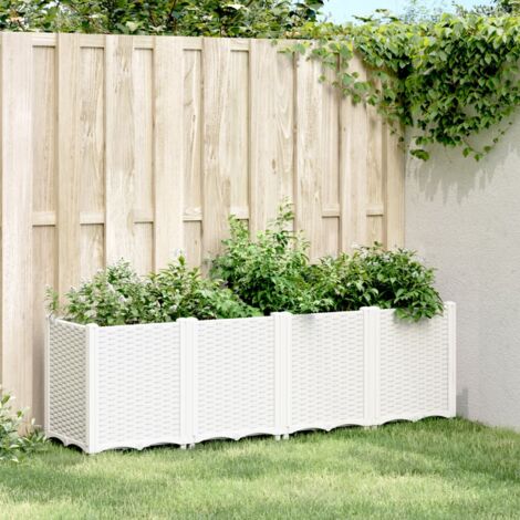 Jardinière Pot de Fleurs blanc 160x40x53 cm polypropylène CVW91649 (1/5)