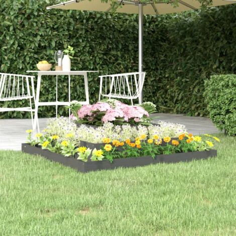 Jardinière Pot de Fleurs Gris 110x110x27 cm Bois massif de pin CVW42124 (1/5)