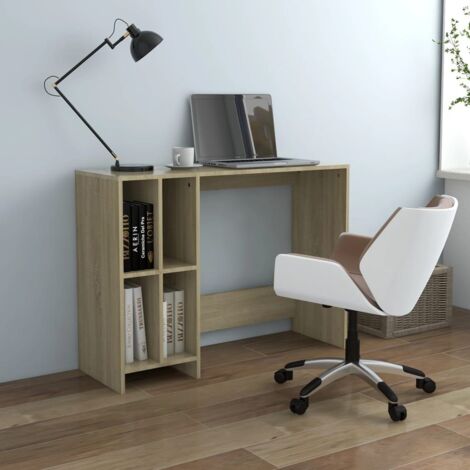 Bureau，Table de travail，Table d'étude d'ordinateur portable chêne sonoma bois d'ingénierie CFW422953 (1/5)