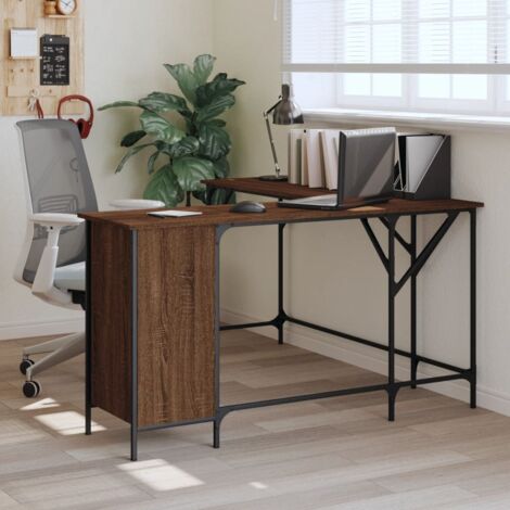 Bureau,Table de travail,Table d'étude chêne marron 141x141x75 cm bois d'ingénierie CFW123396 (1/5)