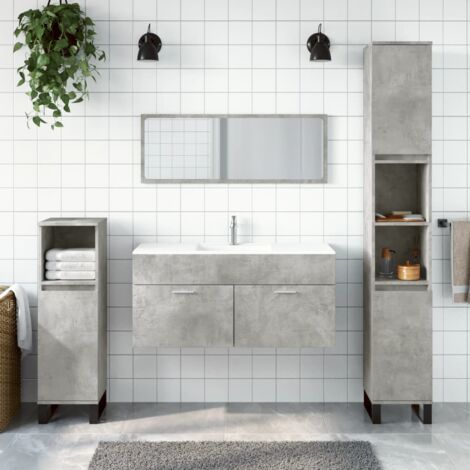 Armoire de bain,Meuble de salle de bain avec miroir gris béton bois d'ingénierie CFW791589 (1/5)