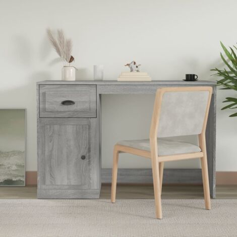Bureau,Table de travail,Table d'étude avec tiroir sonoma gris 115x50x75 cm bois d'ingénierie CFW274558 (1/5)