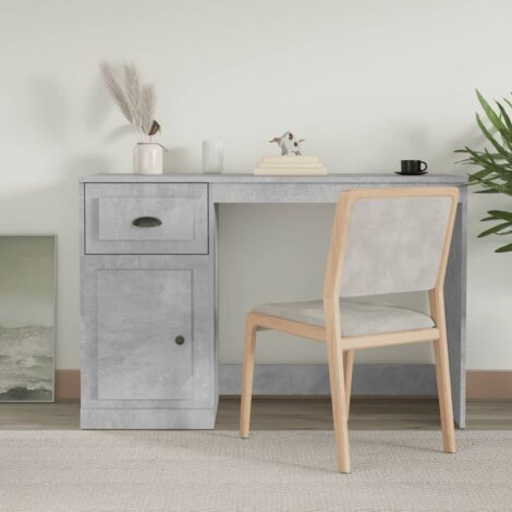 Bureau,Table de travail,Table d'étude avec tiroir gris béton 115x50x75 cm bois d'ingénierie CFW196418 (1/5)