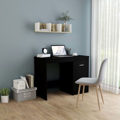 Bureau,Table de travail,Table d'étude Noir 100x50x76 cm Bois d’ingénierie CFW331112 (1/5)