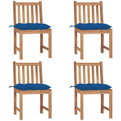 Lot de 4 Chaises de jardin,Siège de Terrasse Chaise d'extérieur avec coussins Bois de teck massif CFW564163 (1/5)