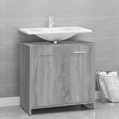 Armoire de bain,Meuble de salle de bain Sonoma gris 60x33x60 cm Bois d'ingénierie CFW660471 (1/5)