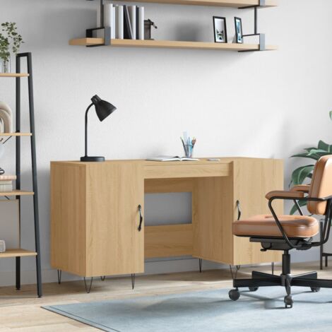 Bureau,Table de travail,Table d'étude chêne sonoma 140x50x75 cm bois d'ingénierie CFW990761 (1/5)