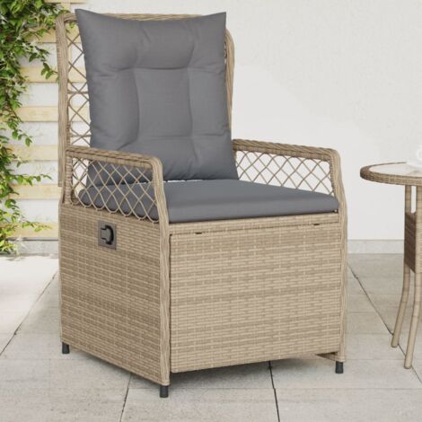Lot de 2 Chaises inclinables de jardin,Siège de Terrasse Chaise d'extérieur beige résine tressée CFW438739 (1/5)