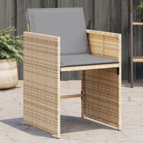 Lot de 4 Chaises de jardin,Siège de Terrasse Chaise d'extérieur avec coussins mélange beige CFW258931 (1/5)