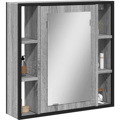 Armoire à miroir de salle de bain,Meuble de salle de bain sonoma gris bois d’ingénierie CFW939495 (1/5)