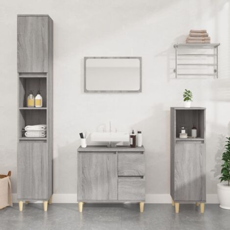 Armoire de bain,Meuble de salle de bain sonoma gris 65x33x60 cm bois d'ingénierie CFW105579 (1/5)