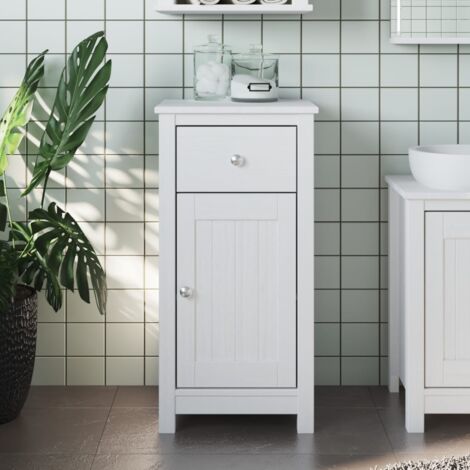 Armoire de salle de bain,Meuble de salle de bain BERG blanc 40x34x80 cm pin massif CFW766186 (1/5)
