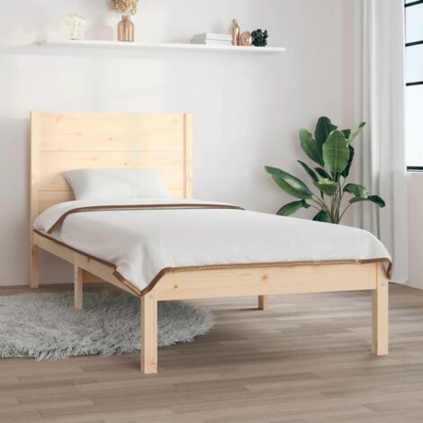 Lit simple，Lit Adulte，Cadre de lit bois massif 75x190 cm petit simple CFW690954 CFW752443 (1/5)
