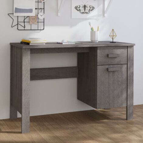 Bureau,Table de travail,Table d'étude HAMAR Gris clair 113x50x75 cm Bois massif de pin CFW119489 (1/5)