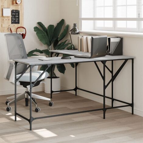 Bureau,Table de travail,Table d'étude sonoma gris 149x149x75 cm bois d'ingénierie CFW911454 (1/5)