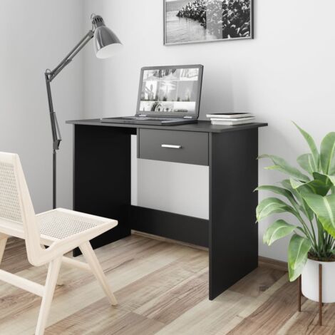 Bureau,Table de travail,Table d'étude Noir 100x50x76 cm Bois d’ingénierie CFW444131 (1/5)