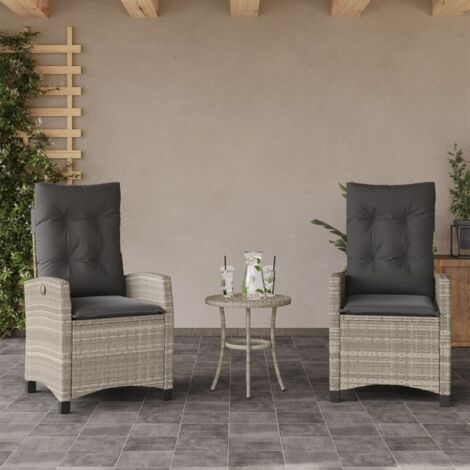 Lot de 2 Chaises inclinables jardin,Siège de Terrasse Chaise d'extérieur et coussins résine tressée CFW840937 (1/5)