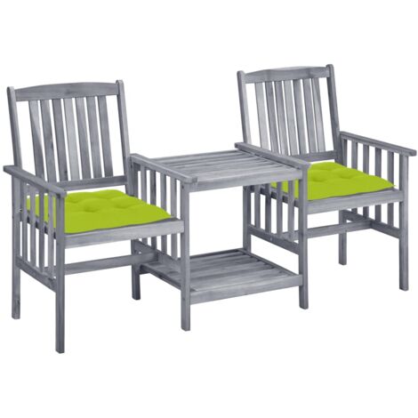 Chaises de jardin,Siège de Terrasse Chaise d'extérieur avec table à thé et coussins Acacia solide CFW603837 (1/5)