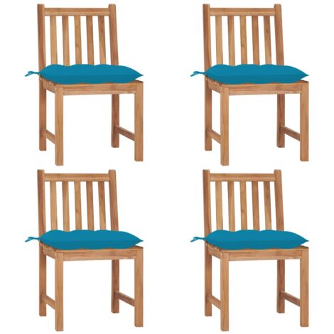 Lot de 4 Chaises de jardin,Siège de Terrasse Chaise d'extérieur avec coussins Bois de teck massif CFW281316 (1/5)
