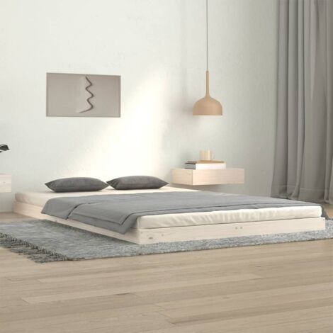 Lit double,Lit adulte,Cadre de lit blanc 120x200 cm bois de pin massif625707 CFW981171 (1/5)