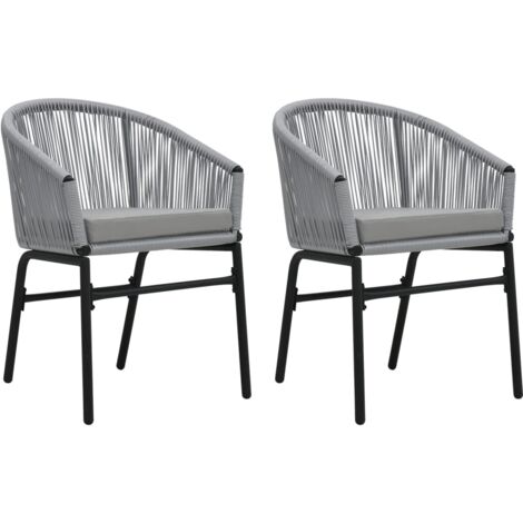 Lot de 2 Chaises de jardin,Siège de Terrasse Chaise d'extérieur Anthracite Rotin PE CFW413530 (1/5)