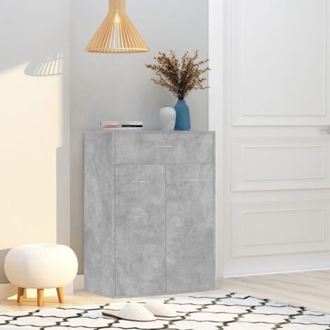 Meuble à chaussures Armoire à chaussures Gris béton 60x35x84 cm Bois d'ingénierie CFW48737 (1/5)