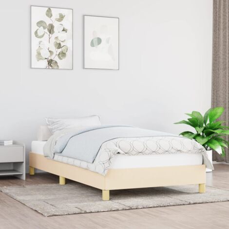 Lit simple,Lit adulte,Cadre de lit Crème 90 x 200 cm Tissu720223 CFW801326 (1/5)