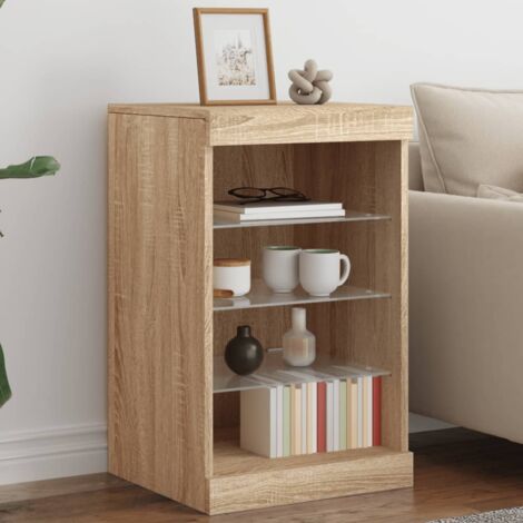Buffet,Meuble de Rangement,Bahut pour Salon, Salle à Manger, Cuisine avec lumières LED chêne sonoma 41x37x67 cm CFW703644 (1/5)