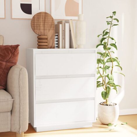 Buffet，Meuble de Rangement，Bahut pour Salon, Salle à Manger, Cuisine Blanc 60x34x75 cm Bois massif de pin CFW789193 (1/5)