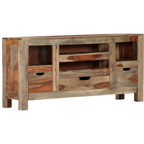 Buffet,Meuble de Rangement,Bahut pour Salon, Salle à Manger, Cuisine Gris 100x30x50 cm Bois massif CFW143490 (1/5)