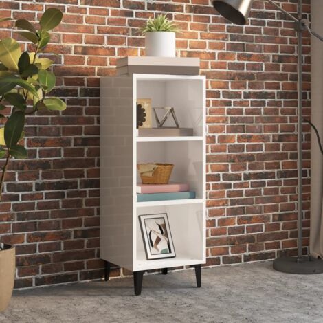 Buffet，Meuble de Rangement，Bahut pour Salon, Salle à Manger, Cuisine Blanc brillant 34,5x32,5x90 cm Bois d'ingénierie CFW712648 (1/5)