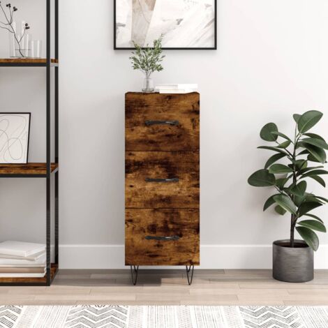 Buffet,Meuble de Rangement,Bahut pour Salon, Salle à Manger, Cuisine Chêne fumé 34,5x34x90 cm Bois d'ingénierie CFW282998 (1/5)