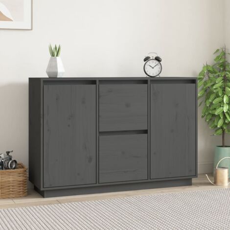 Buffet,Meuble de Rangement,Bahut pour Salon, Salle à Manger, Cuisine Gris 111x34x75 cm Bois massif de pin CFW221703 (1/5)
